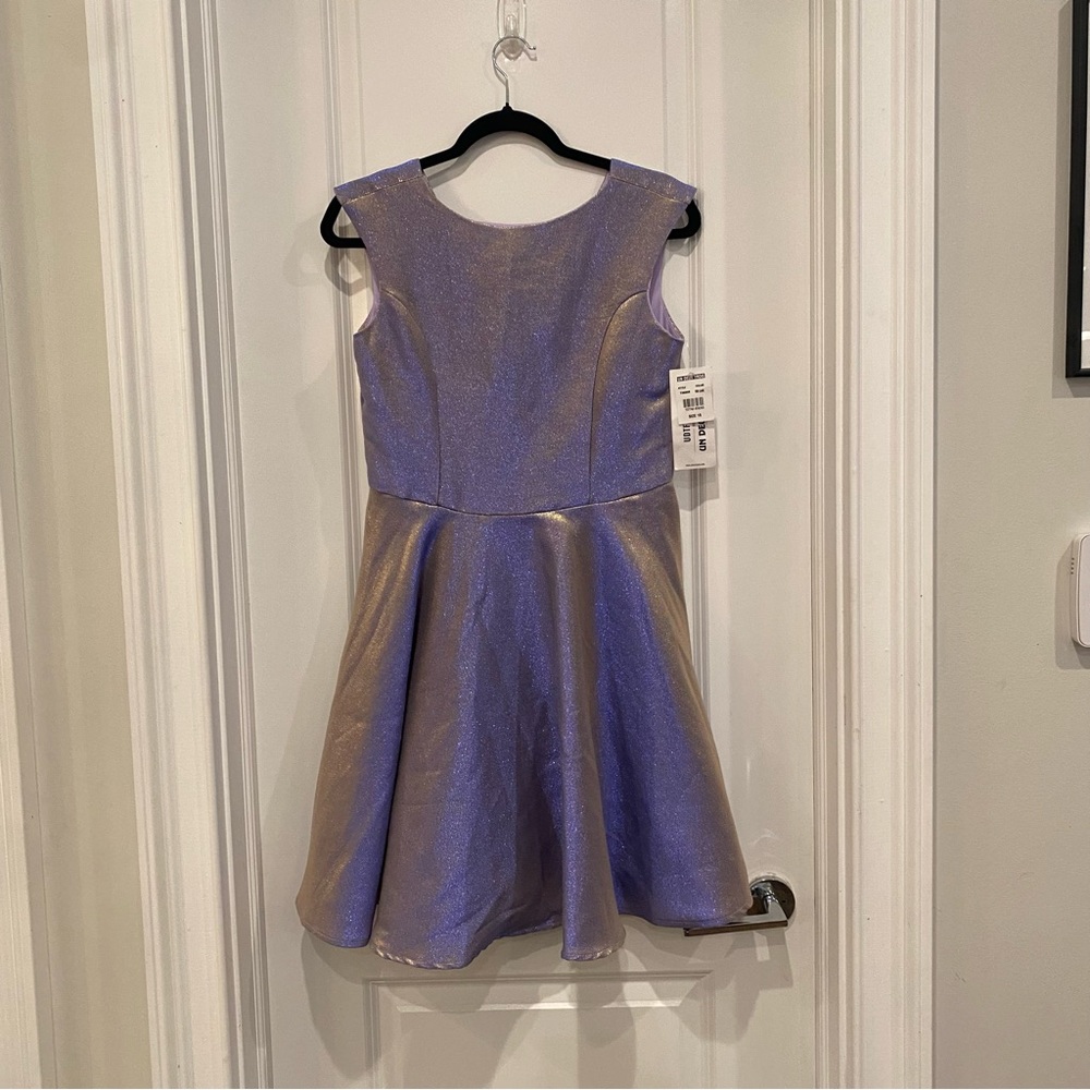 Un Deux Trois shimmery jacquard lilac dress